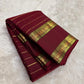 deep red Kanchipuram silk saree with rt-vh weave folded view