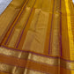traditional tested zari detail on mustard gold Kanchipuram silk saree