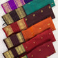 Ruby Crimson Handwoven Pure Silk Kanjivaram Rettapet Saree — full saree view — Idam Living