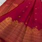 Ruby red Kanjipuram Butta silk saree — full saree overview