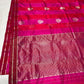 Ruby Silk Pure Silk Chanderi Saree pleats close-up