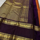 Rust Orange and Deep Plum Handwoven Pure Silk KanchiPattu Saree with Vairaoosi Kamalam Butta and Rettapet Border