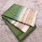 Sage Green Lightweight Pure Silk Kanchipuram Silk Thread Kattam Saree with Ivory Gold Border