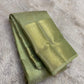 Gold floral jaal butta motif detail on sage green silk