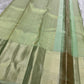 Pallu detail of sage green Kanjivaram silk saree