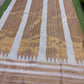 Sage Green Lightweight Pure Silk Kanchipuram Silk Thread Kattam Saree with Ivory Gold Border