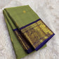 Sage green and royal purple wedding Kanchipuram silk saree