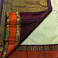 Sage Green Handwoven Pure Silk Kanchipuram Saree with Orange Rettapet Border
