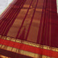 Pale Sage Kanjipuram body showing its extremely small checked surface and soft silk sheen.