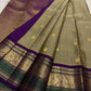 Sage Olive Handwoven Pure Silk Kanchipuram Saree with Varisaipet Mayil Butta Border