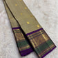 Sage Olive Handwoven Pure Silk Kanchipuram Saree with Varisaipet Mayil Butta Border