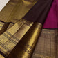 Varisaipet multi-band contrasting border of the vadamalli pink and antique gold saree