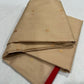 Folded Sandalwood Beige Chanderi Katan Silk saree with spaced gold-toned woven buttas and red border