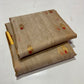Sandalwood Beige Katan Silk Chanderi saree with gold and red woven buttas, broad gold border and floral gold pallu.