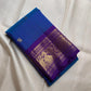 Brilliant Sapphire Blue Kanchipuram body scattered with small traditional classic-gold zari buttas.
