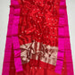 Traditional Chanderi handloom saree in contrasting red and rani pink