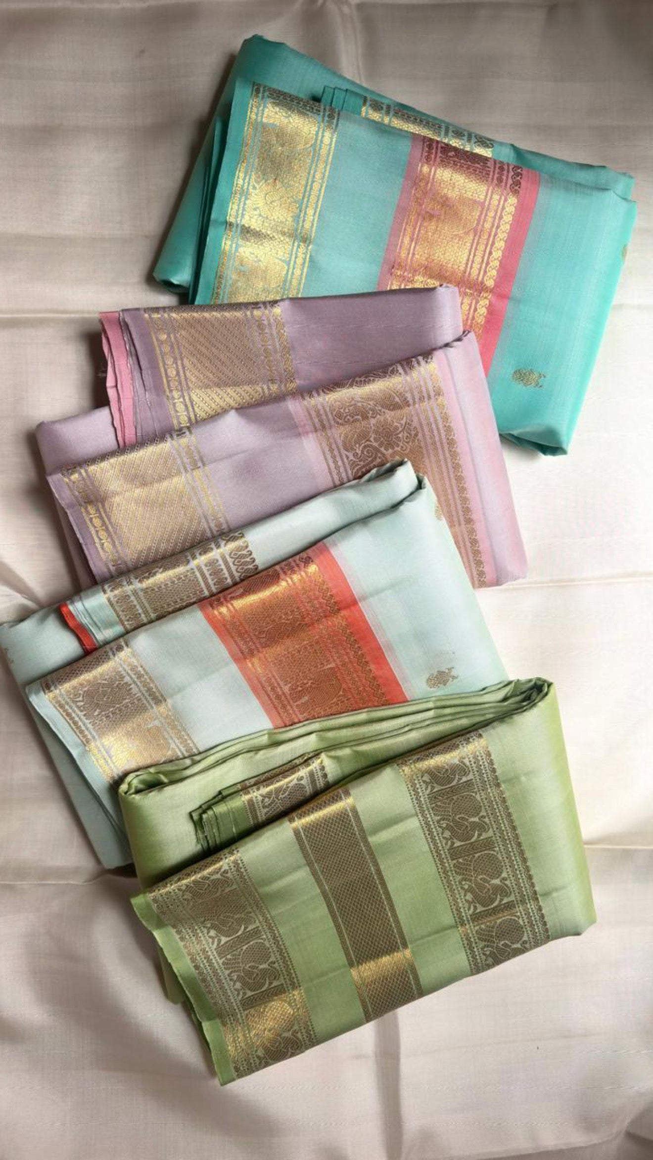 Sea Glass Aqua Handwoven Pure Silk KanchiPattu Saree with Dusty Rose Rettapet Zari Border
