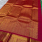 Rani pink Kanchipuram saree border with wide gold framed brocade panels