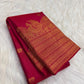Orange and pink shimmer Pure Silk Kanchipuram Butta saree
