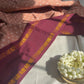 Self rettapet border detail — Madurai Sungudi cotton saree with tonal double-line structured edge