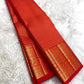 Sevappu Red Kanchipuram Zari Kattam saree with broad classic-gold border.