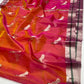 Handwoven shot colour Katan Silk Chanderi saree, full drape