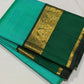Light Green Handwoven Korvai Kanjivaram Silk Saree with Bottle Green Border
