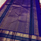 Silk Mark certified Kanjivaram saree coral sunset orange with royal violet border