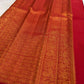 Silk Mark certified ruby red pure silk Kanjipuram saree
