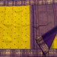 Turmeric Yellow pure silk Kanchipuram saree — silk thread butta