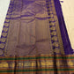Royal Purple pure silk Kanchipuram saree — silk thread zari border