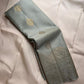 Silver grey Kanjivaram saree with traditional Kanchipuram motifs, Idam Living