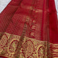 Broad Arakku Red Kanchipuram border woven with gold birds, flowering trees, foliage and oval medallions.