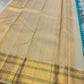 Sky Blue and Gold Handwoven Pure Silk Kanjeevaram Saree with Sonarupa Vairaoosi Oosivaanam Stripes