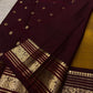 Harvest Gold Handwoven Pure Silk Kanchipuram Butta Saree with Maroon Border – view 5