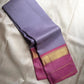 Kanchipattu silk saree in smoky lilac with raspberry pink border Korvai Kaal Irangiya Border weave traditional zari detail