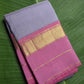 Kanchipuram silk saree in smoky lilac with raspberry pink border Korvai Kaal Irangiya Border weave folded view