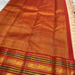 Soft Champagne Ivory Pure Silk Kanchi Pattu Saree — full saree overview, Korvai weave with floral panel border — Idam Living