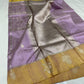 Soft lavender handloom Tissue Chanderi saree with delicate gold buttas