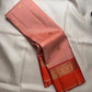 Soft peach pink Kanjipuram saree, gold zari butta detail