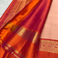 Soft peach pink pure silk Kanjipuram Korvai saree, full drape
