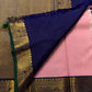 Soft Pink Korvai Kanjivaram silk saree full view