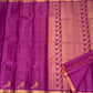 Vadamalli purple Vairaoosi Kanjeevaram silk saree with bright kesari orange edging, folded view — Idam Living