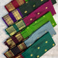 South Indian bright green Kanchipuram silk saree with ruby rettapet border and zari Idam Living