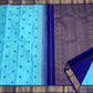 Aqua Blue Handwoven Pure Silk Kanjivaram Saree with Korvai Peacock Border