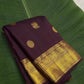 South Indian wedding Kanchipuram silk saree Kanchana brown purple – full length view