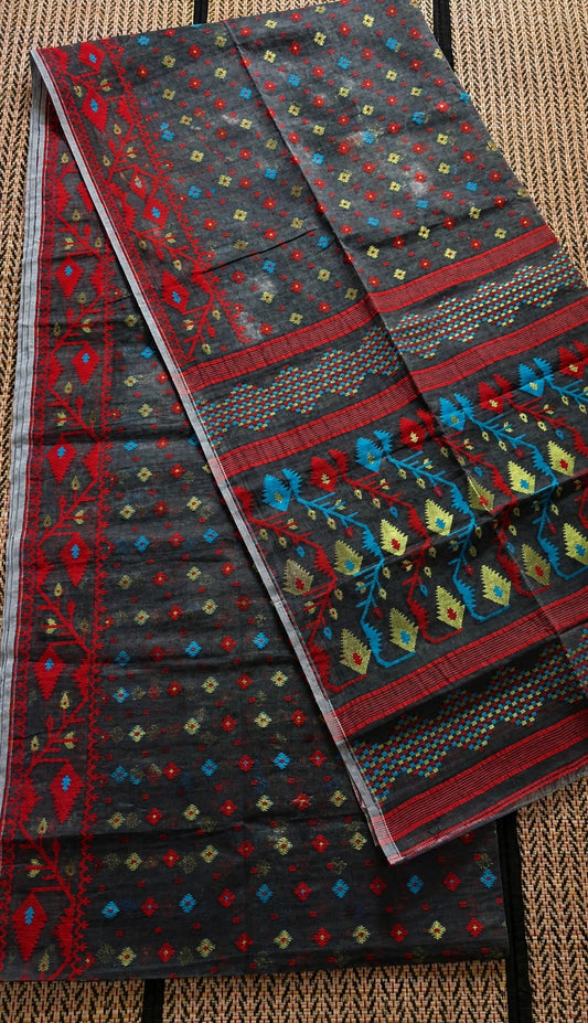 Lightweight Jamdhani saree in vibrant yet soft summer color tones