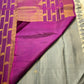 Full spread of steel grey pure silk Kanchipuram saree with vairaoosi weave and kamalam butta — Idam Living