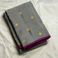 Magenta selvedge edge on steel grey Kanjipuram pure silk Kanchipuram saree — Idam Living