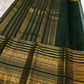 Deep forest green Vanasringaram Yaanai pallu in gold zari on sage green KanchiPattu saree
